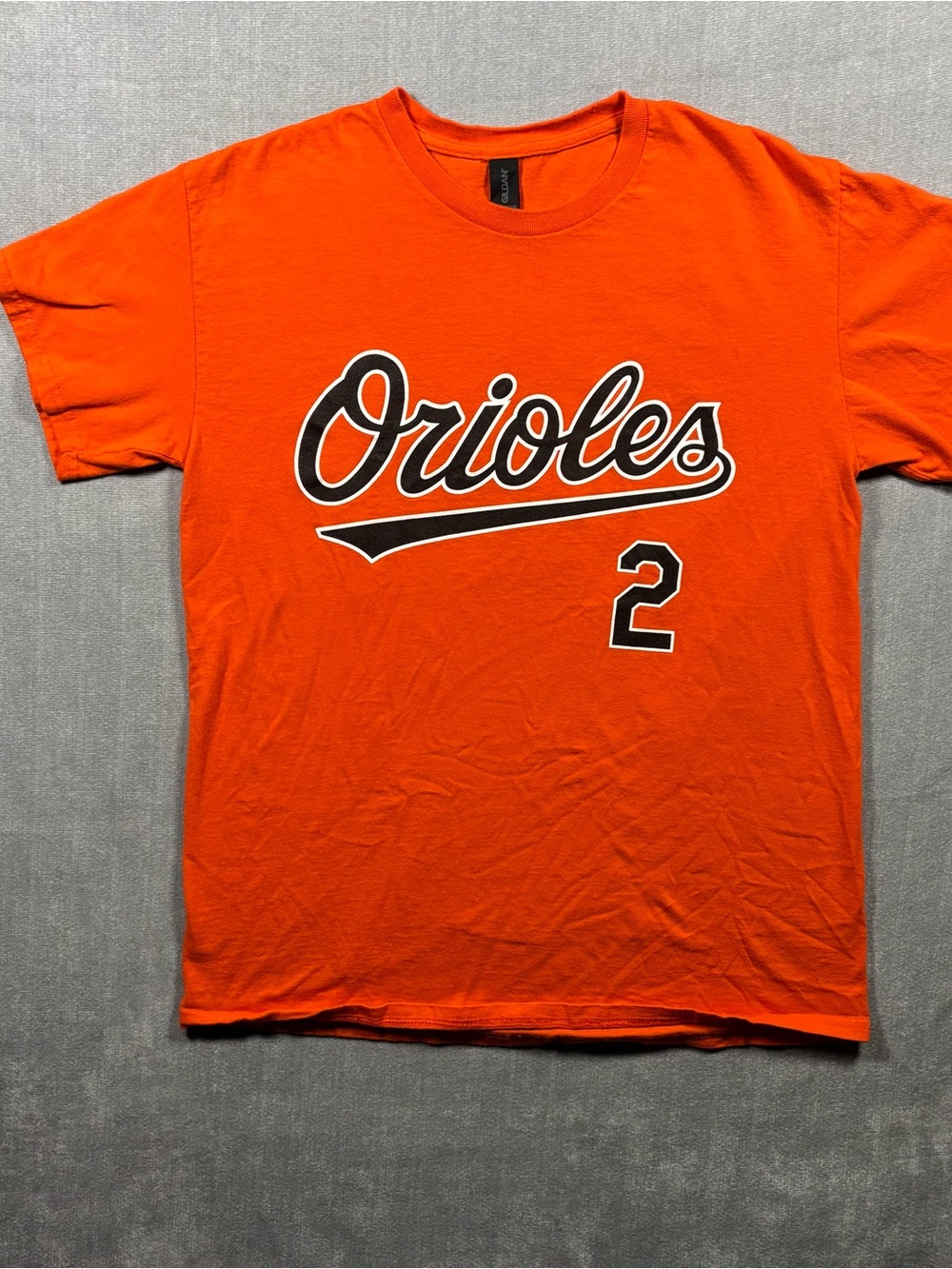 Gildan Orange Orioles Graphic Crew Neck Tee